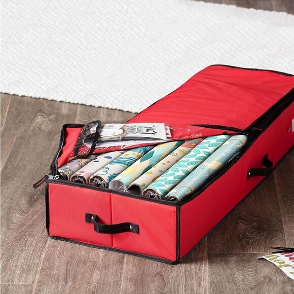 Christmas Wrapping Paper Storage Bag with Interior Pockets - Fits 24 Rolls - Picture 5 of 9